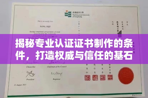 东源揭秘专业认证证书制作的条件，打造权威与信任的基石