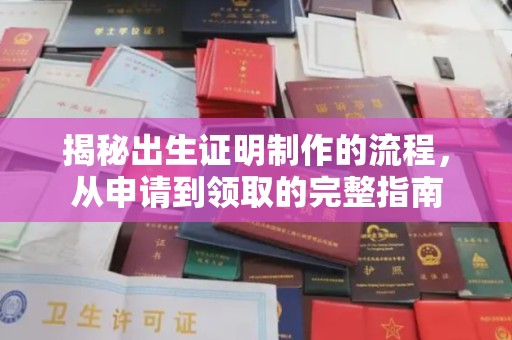 东源揭秘出生证明制作的流程，从申请到领取的完整指南