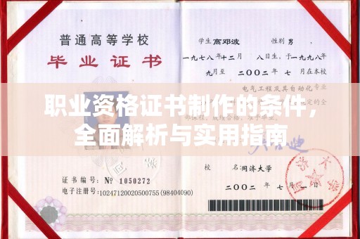 东源职业资格证书制作的条件，全面解析与实用指南